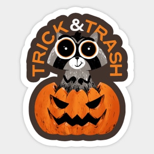 Trick and Trash Halloween Raccoon Sticker